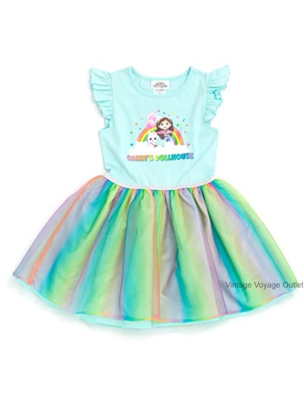 Gabby's Dollhouse Girls Sleeveless Tutu Dress Fit & Flare Cotton Blend